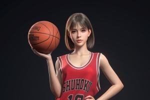 灌篮高手 3D美女 卢静赤木晴子 红色球服4k高清手机壁纸全屏