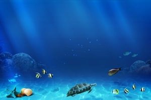 蓝光水波海底背景素材