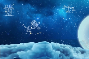 七夕节梦幻星空月亮banner海报背景