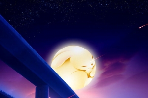 踏月还乡唯美中秋节PSD分层