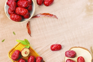 美食俯视图红枣质感背景banner