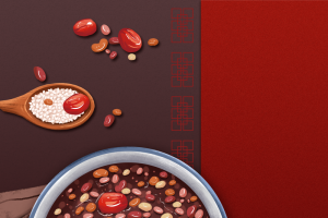 腊八节腊八粥复古背景红枣