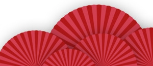 红色扇子素材