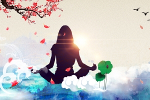 减肥健身瑜伽中国式养生纹理背景