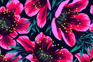 手绘插画粉色花朵