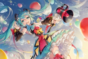初音未来公主殿下 miku 天空 气球 4k动漫壁纸