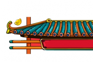 卡通手绘古典房檐