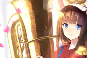 女孩 小号 乐器 管弦乐队 音乐 动漫 4k壁纸 3840x2160