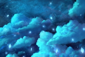 蓝色的星空唯美素材