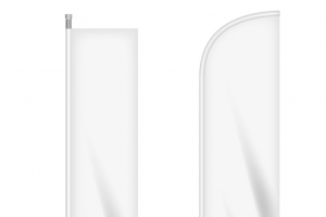 户外白色道旗高清PNG透明免扣设计素材免费下载