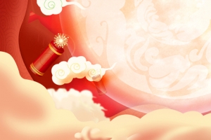 新年舞狮卡通喜庆红色banner