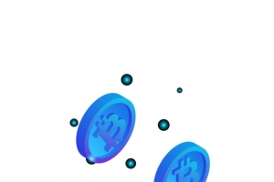 2.5D立体比特币插画图标