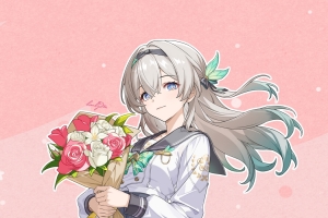 流萤 手捧鲜花4k手机壁纸竖屏