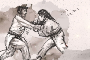 中国风散打武术比赛