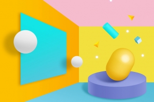 立体空间C4D几何背景