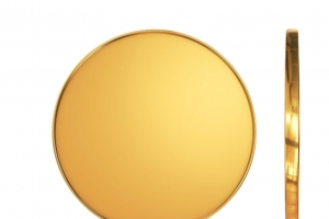 金色圆形光滑的古代硬币正侧面实