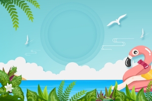 夏天海洋晒阳光浴背景图
