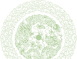 绿色清新龙纹创意