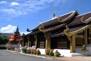 泰国清迈寺旅游海报背景图