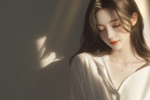 侧脸美女 唯美 闭眼 3440x1440带鱼屏动漫壁纸