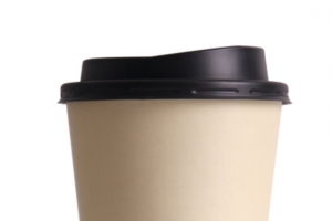 实物灰色黑色盖子奶茶纸杯