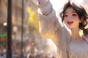 秋天 可爱女孩 3440x1440带鱼屏动漫壁纸