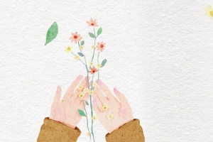 12月你好小清新手绘花朵棕色banner