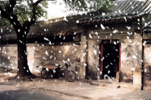 高清场景雪景合成北京小巷