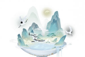 中国风山水渐变