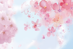 浪漫蓝粉樱花