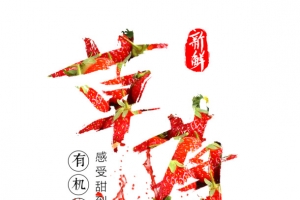 有机新鲜草莓文案文字排版psd