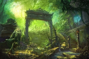 遺跡动漫风景4k壁纸