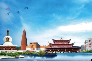 大气蓝天旅行旅游名胜古迹青海游背景