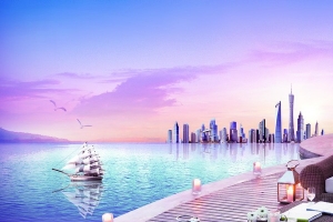 海景房地产海报素材