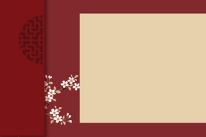 传统中国风工笔画红色背景
