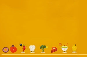 美食卡通人背景banner