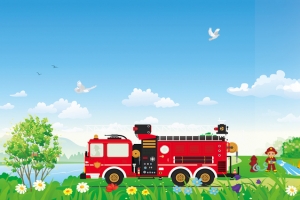 创意卡通消防安全宣传公益banner