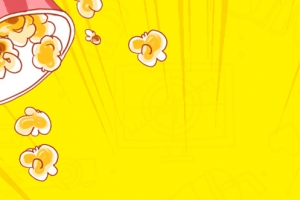电影节爆米花美食手绘黄色banner