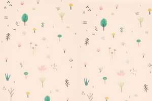 可爱卡通手绘小树背景