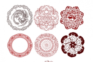 中国风底纹花纹团纹