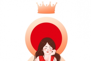女王节手绘人物元素图女王