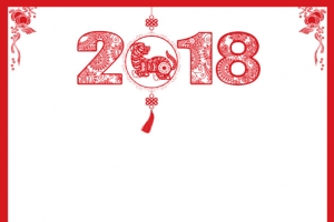 2018狗年春节背景童子舞狮