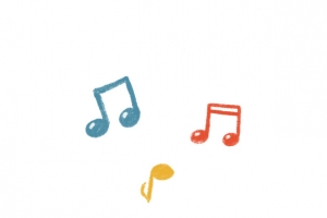 卡通可爱手绘音符