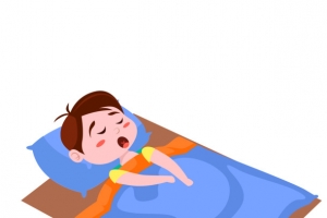 矢量手绘小孩睡觉