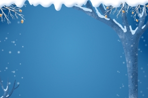 冰雪大世界蓝色卡通雪景旅游宣传海报