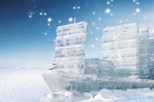 冬季雪景冰雕背景