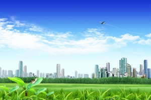 绿色城市群房产环保海报背景素材