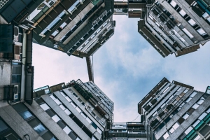 建筑 立面 仰视图 天空 云 4k壁纸 3840x2160