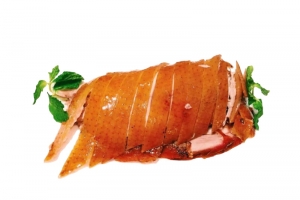 老北京烤鸭花朵绿菜片皮烤鸭特产