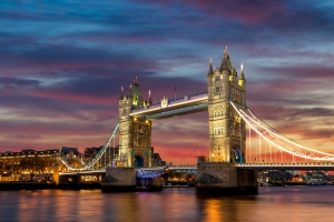 伦敦塔桥, 英格兰 夜景4k壁纸